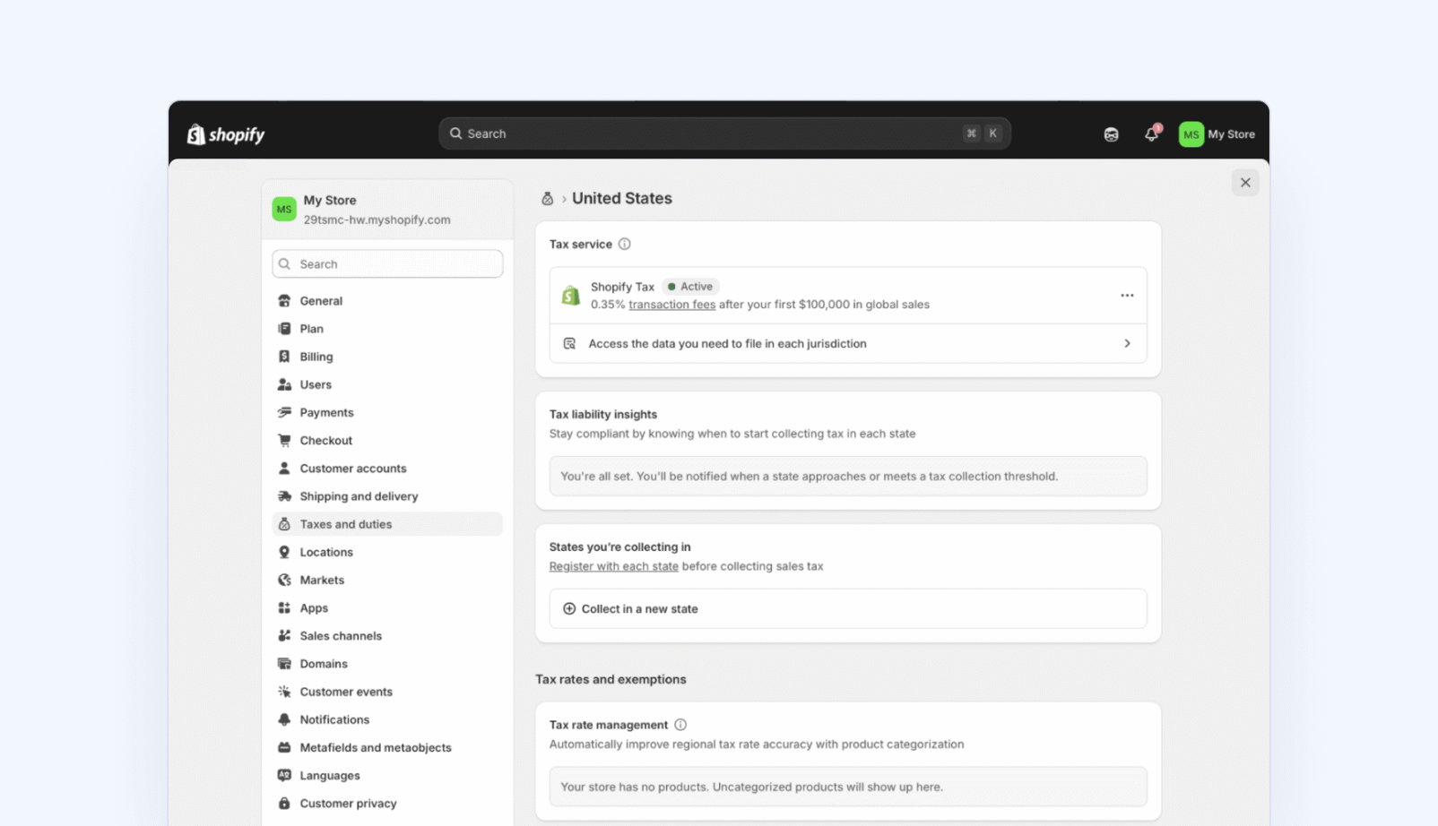Shopify tax services