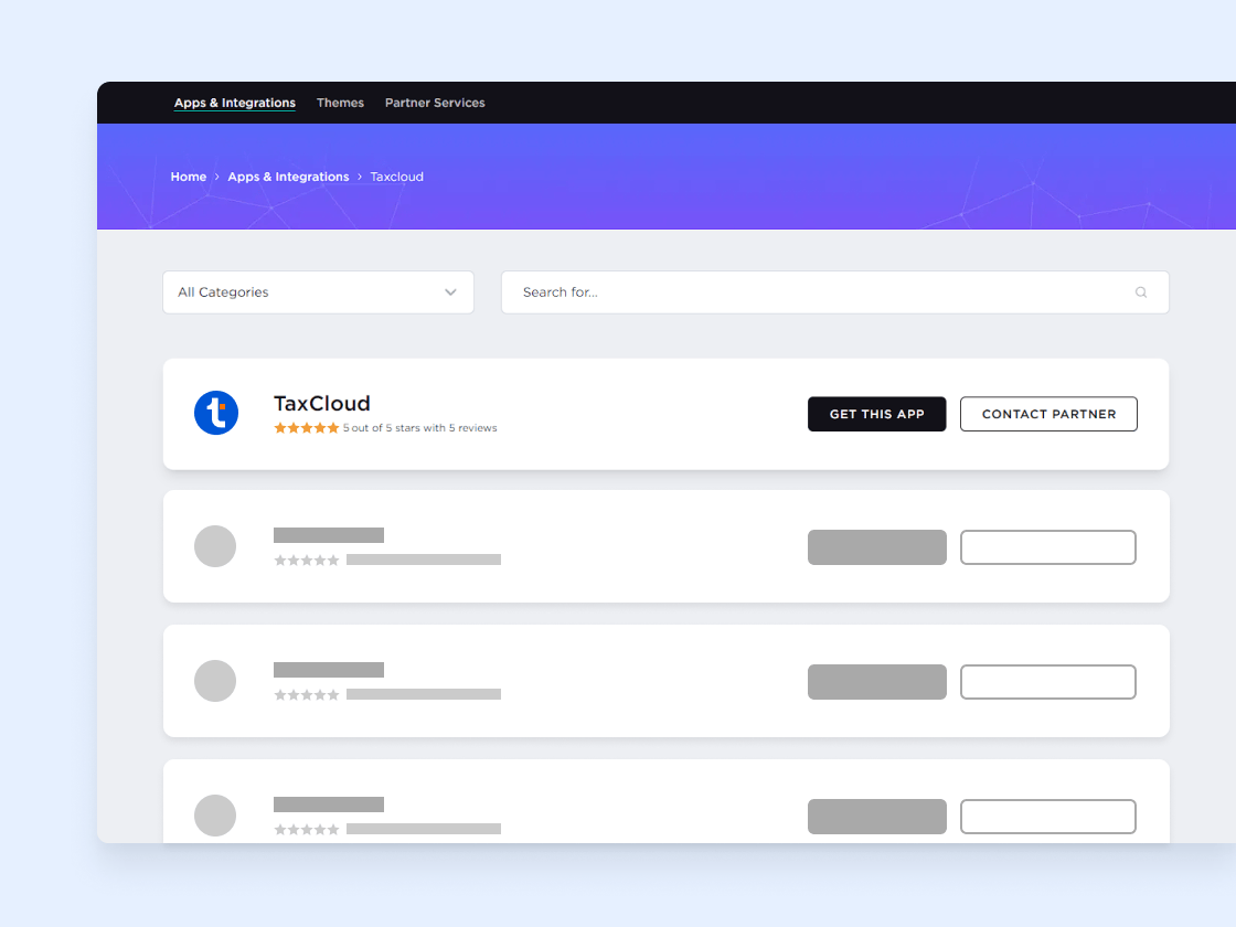 BigCommerce TaxCloud app installation