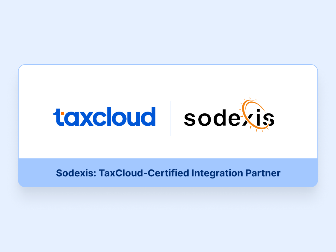 Sodexis: TaxCloud-certified integration partner