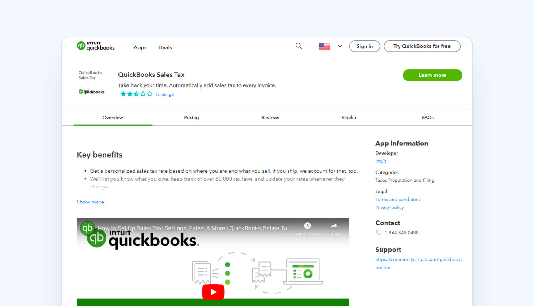 QuickBooks Sales Tax