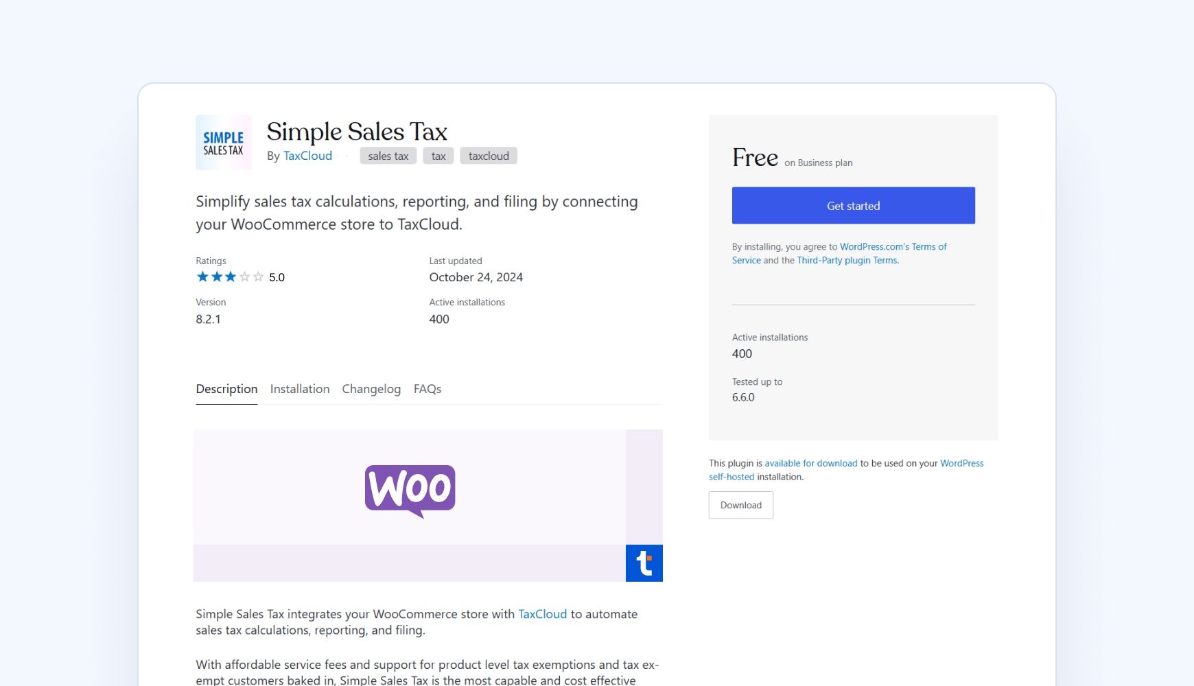 TaxCloud WooCommerce sales tax plugin