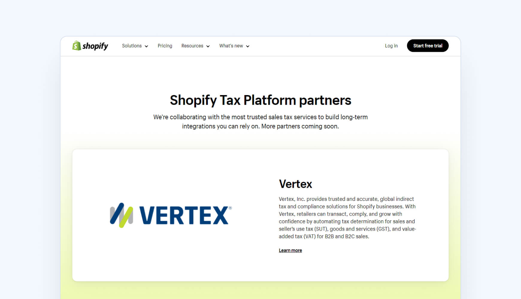 Vertex Shopify