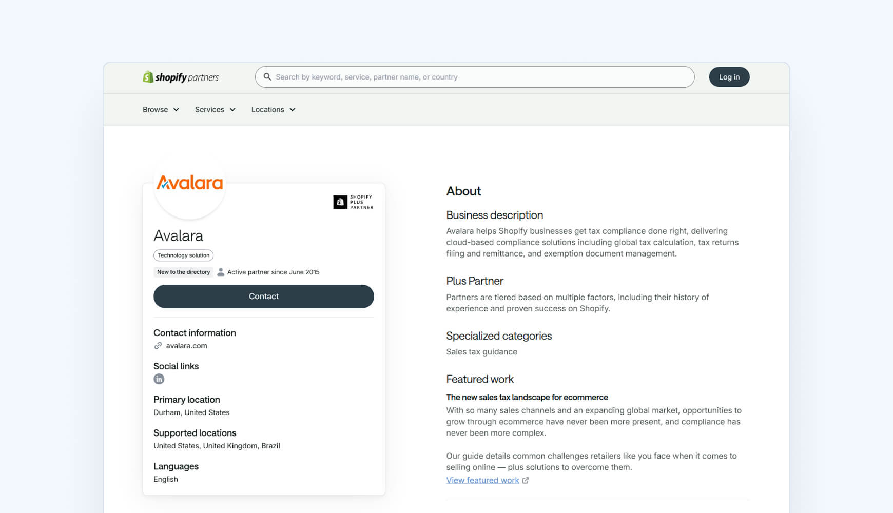 Avalara Avatax Shopify