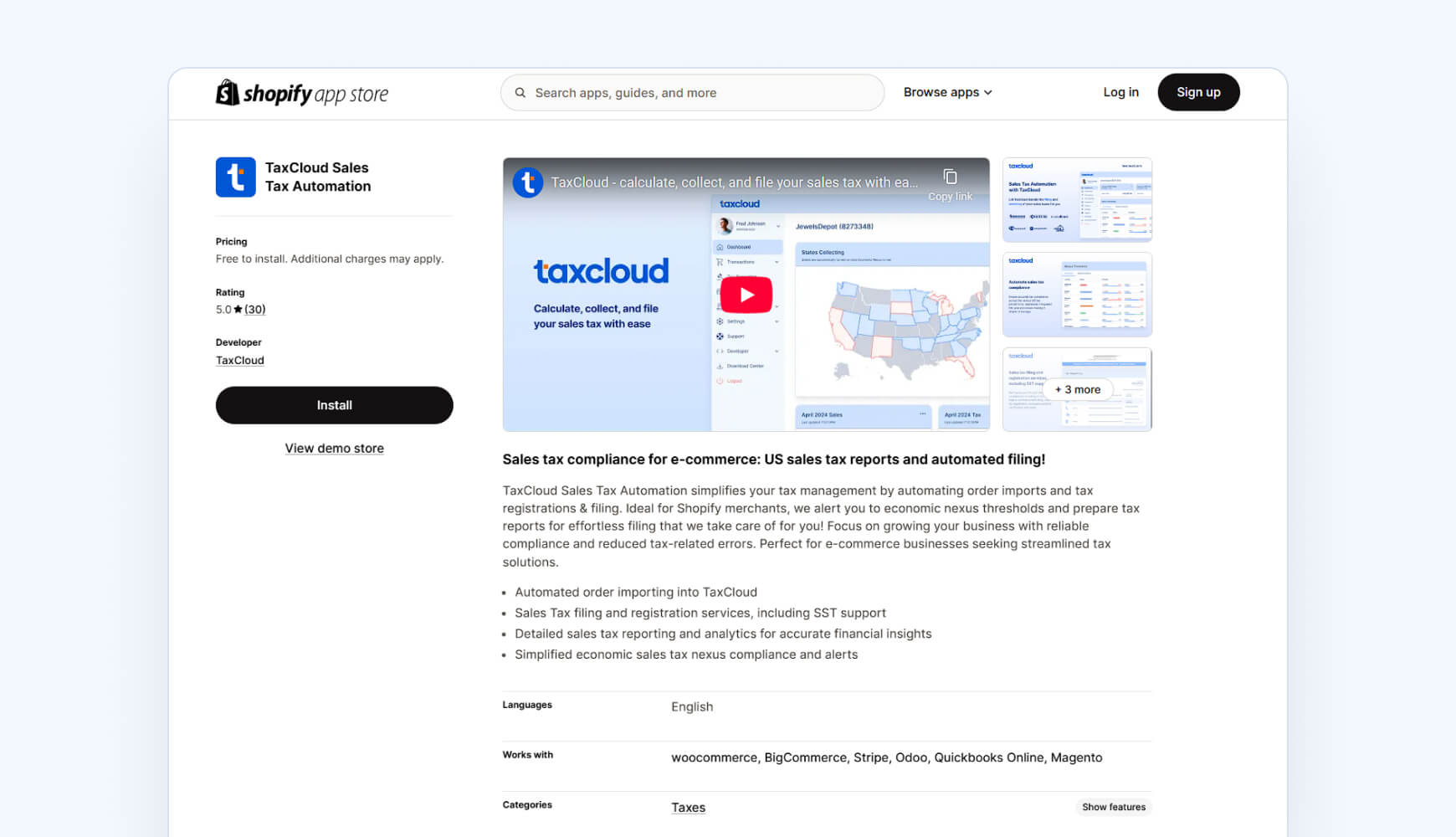 TaxCloud best shopify sales tax app