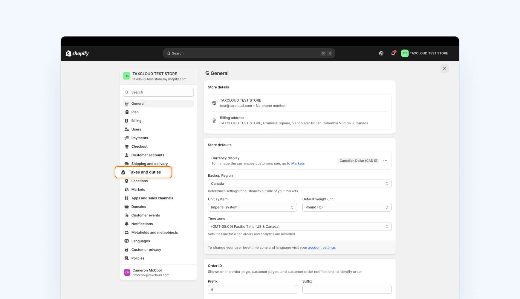 How to set up Canada sales tax in Shopify