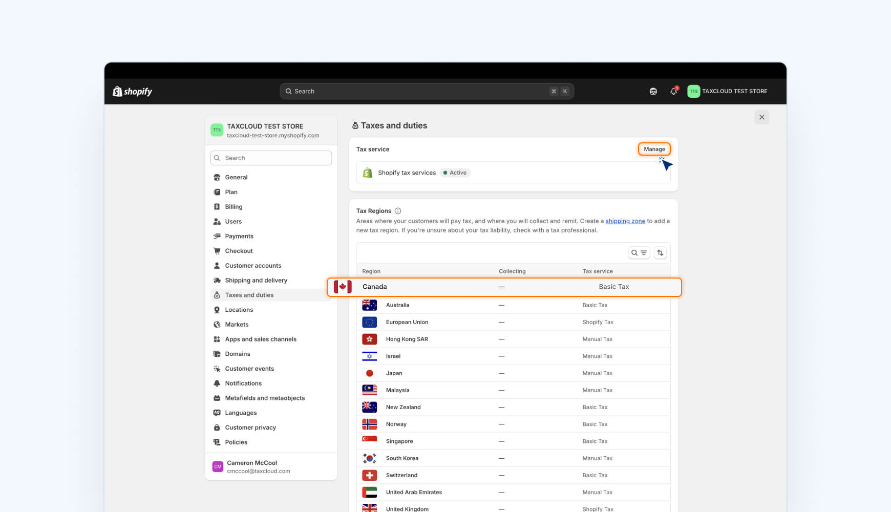 How to set up Canada sales tax in Shopify