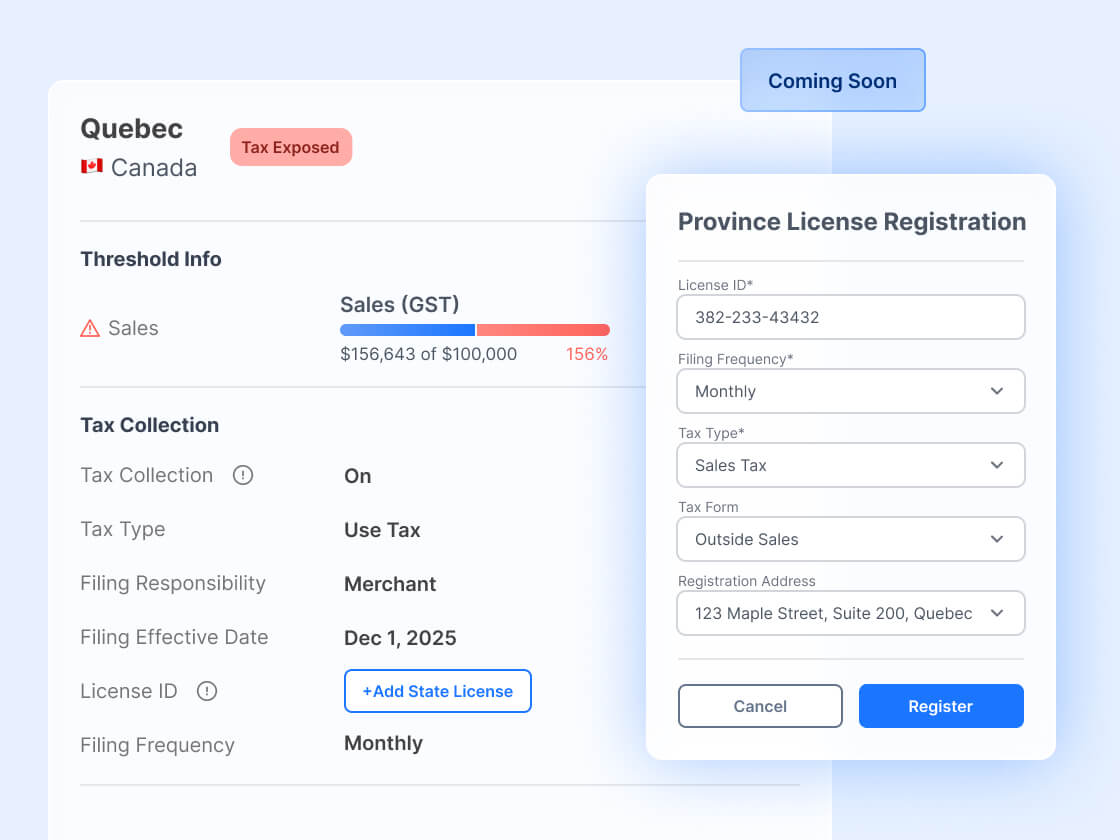 Canadian sales tax registration