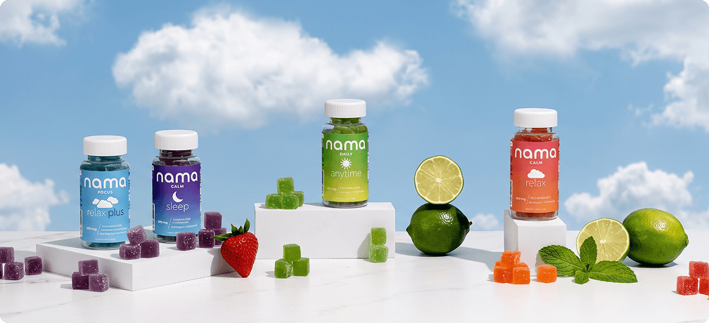 NAMA — Gummy Bottles and Fruit Display